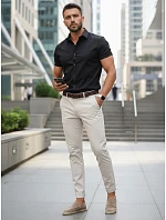 Pánske bavlnené tričko s krátkym rukávom čierne FashionStreet KX1044 Pánske bavlnené tričko s krátkym rukávom čierne FashionStreet KX1044