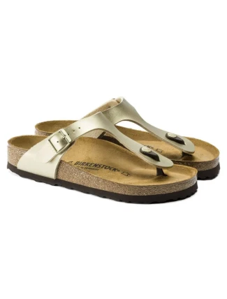 Dámske žabky Birkenstock Gizeh Birko-Flor Gold narrow (1016109) dámske