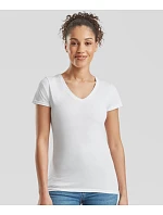 Fruit of the Loom Lady-Fit Valueweight V-Neck T Dámske tričko s výstrihom do V 16.1398 heather grey