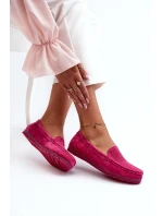 Zamszowe Mokasyny Damskie Fuksja S.Barski LR755