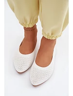 Síťované Materiálové Baleríny Dámské Bílé Sarina