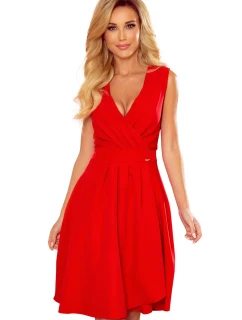 Elegantné šaty 338-1 červená - Numoco