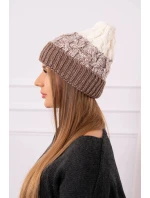 Dámska čiapka Samara K346 cappuccino+ecru