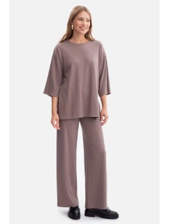 B300 Pletené nohavice - kakaové