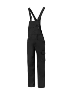 Priemyselné pracovné nohavice Dungaree Overall so šnúrkou unisex čierne