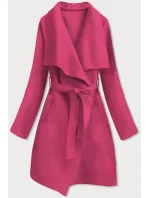 Dámsky minimalistický kabát ružovej farby (747ART)