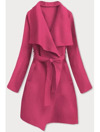 Dámsky minimalistický kabát ružovej farby (747ART)