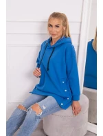 Zateplená mikina s nevädzovo modrými patentkami