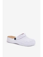 Piankowe Klapki Chodaki Damskie Białe Faylina