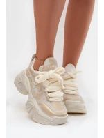 Skórzane Sneakersy Damskie GOE SS2N4009 Złote
