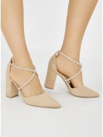 Moderné dámske hnedé lodičky na širokom podpätku Moderné dámske hnedé lodičky na širokom podpätku