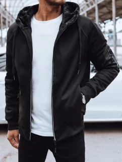 Pánska zateplená mikina na zips čierna FashionStreet BX5627
