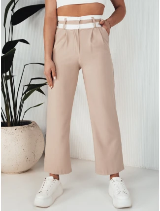 Dámske nohavice so širokými nohavicami GINZOM beige FashionStreet UY1900