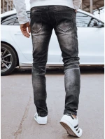Pánske čierne džínsové nohavice FashionStreet UX4245