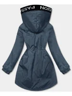 Svetlomodrá dámska oversize bunda typu parka (B8080-72)