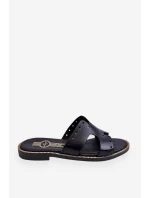 Zazoo 40326 Dámske žabky s ozdobnými výrezmi Black Zazoo 40326 Dámske žabky s ozdobnými výrezmi Black