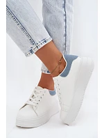Dámské tenisky na platformě z umělé kůže bílo-modré Calinae