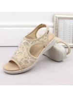 Dámske pohodlné sandále slip-on béžovej farby Unisoft 7196