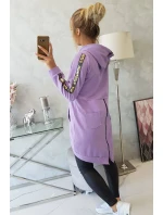 Mikina so zipsom na chrbte tmavo fialová