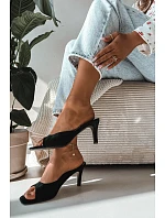 Dámske sandále na tenkom podpätku Black Revina Dámske sandále na tenkom podpätku Black Revina