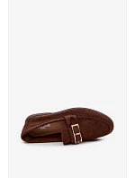 Dámské Mokasiny S Přezkou Čokoládové Belinae