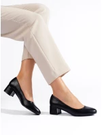 Módne čierne lodičky s plochým podpätkom pre ženy Módne čierne lodičky s plochým podpätkom pre ženy