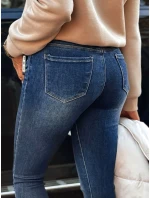 Dámske džínsové nohavice JEANLIFE s opaskom v modrej farbe FashionStreet UY2195