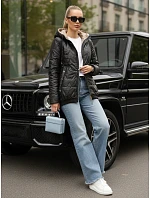 Dámska prešívaná bunda s kapucňou čierna FashionStreet TY5546