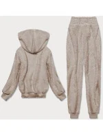 Teplý béžový dámsky teplákový komplet (YP-1104)