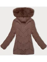 Dámska plus size zimná bunda s kapucňou S'west chocolate (B8300-14) Dámska plus size zimná bunda s kapucňou S'west chocolate (B8300-14)
