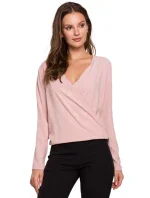 K037 Zavinovacia blúzka - púdrová K037 Zavinovacia blúzka - púdrová