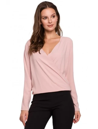 K037 Zavinovacia blúzka - púdrová K037 Zavinovacia blúzka - púdrová