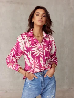 Dámska košeľa s dlhým rukávom BLU0136-F14 - Roco Fashion