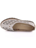 Dámske kožené ažurové poltopánky Sergio Leone v sivej farbe SP006