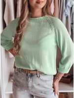 Dámsky oversize sveter SOFTICAN svetlozelený FashionStreet MY2433 Dámsky oversize sveter SOFTICAN svetlozelený FashionStreet MY2433
