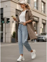 Dámska prechodná bunda parka tmavobéžová FashionStreet TY5558 Dámska prechodná bunda parka tmavobéžová FashionStreet TY5558