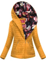 Žltá bunda s asymetrickým zipsom (DL015)