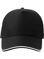 Atlantis Headwear Recy Five Piping – 5-panelová sendvičová čiapka 33.0282 čierna/biela Atlantis Headwear Recy Five Piping – 5-panelová sendvičová čiapka 33.0282 čierna/biela