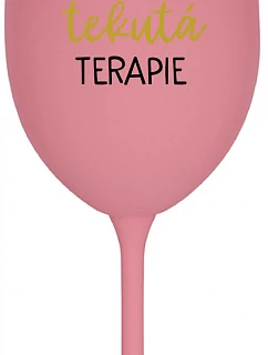 GIRL'S FLUID THERAPY - ružový pohár na víno 350 ml