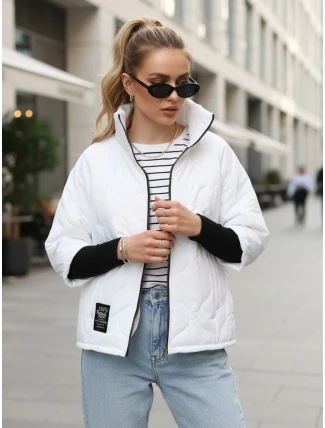 Dámska prešívaná prechodná bunda biela FashionStreet TY5544 Dámska prešívaná prechodná bunda biela FashionStreet TY5544