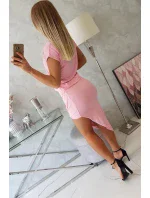 Svetloružové asymetrické šaty