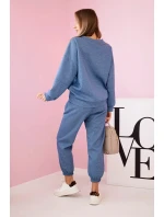 Súprava tepláky + nohavice z maslovej tkaniny denim