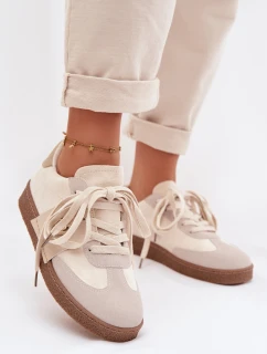 Dámske tenisky s ozdobnými detailmi Beige Kalirina