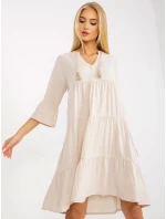 Šaty D73761M30214A1EN svetlo béžové