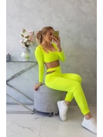Súprava s blúzkou top žltá neónová