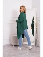 Oversize blúzka s potlačou tmavo zelená Oversize blúzka s potlačou tmavo zelená