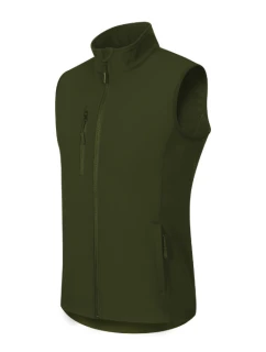 Trail softshellová vesta pánska vojenská