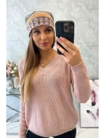 Monika fleecová čiapka K256 horčicová+hnedá