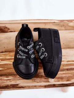 Dziecięce Skórzane Trampki BIG STAR KK374059 Czarne