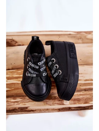 Dziecięce Skórzane Trampki BIG STAR KK374059 Czarne